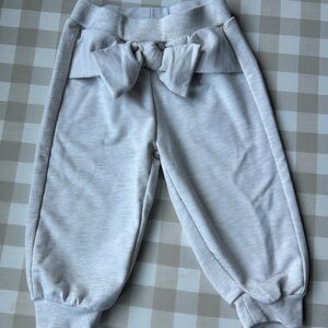 Habitual Light Gray Kids Joggers with Bow